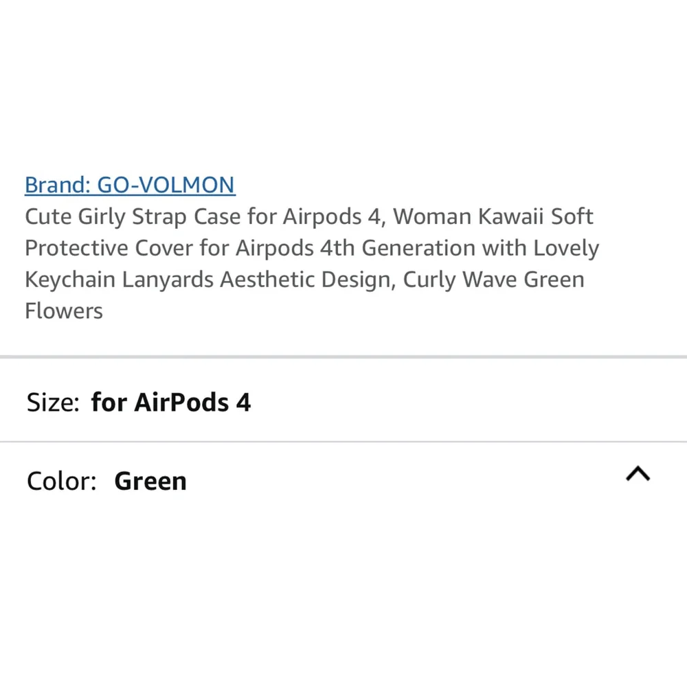 GO-VOLMON Green AirPods 4 Case with Flower Keychain